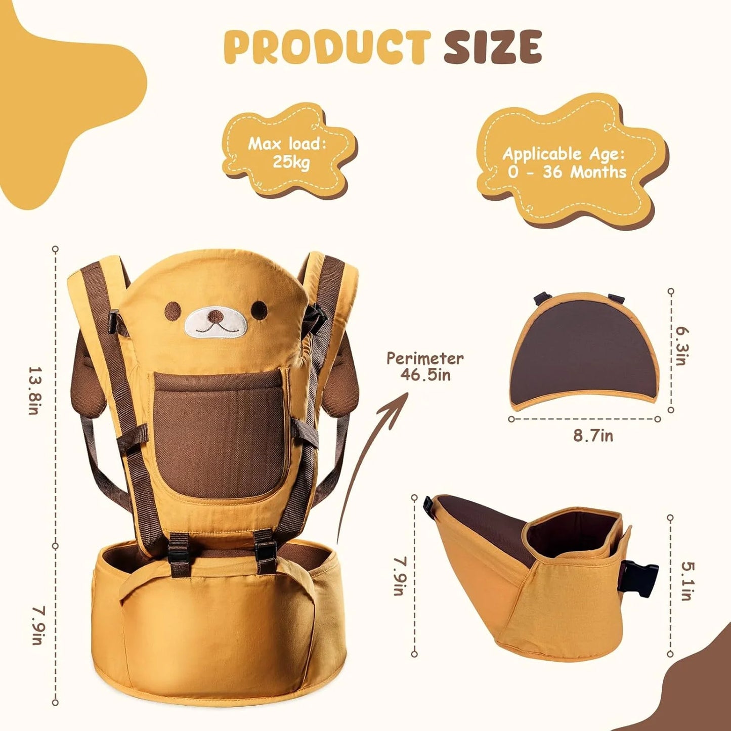 Baby Carrier Waist Stool Walkers Baby Sling Hold Waist Belt Backpack Hipseat Belt Kids Adjustable Infant Hip Seat