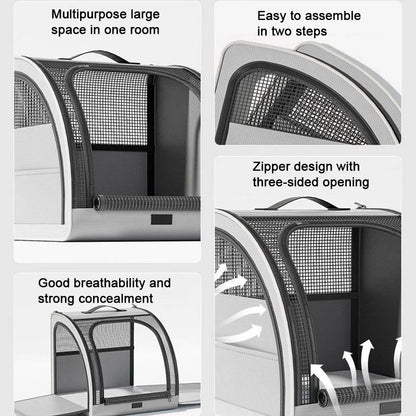 Foldable Pet Booster Seat Car Crate for Dog Portable Travel Cat Bed Carrier Bag with Mesh Window Pet Cushion for Car/Vet/Trip