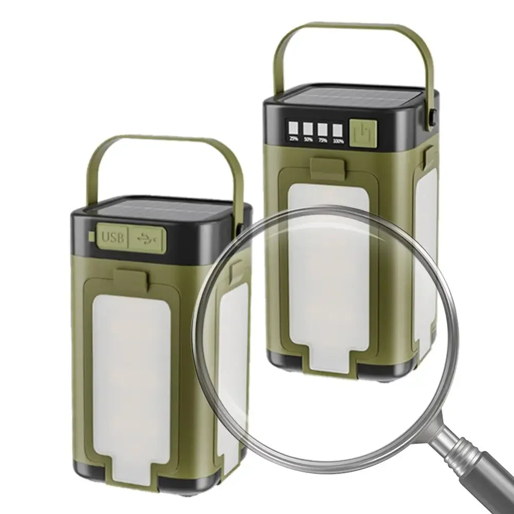 Solar Camping Lantern Foldable Camping Light Waterproof Rechargeable Lantern Portable Flashlight LED Tent Light Emergencise Gear