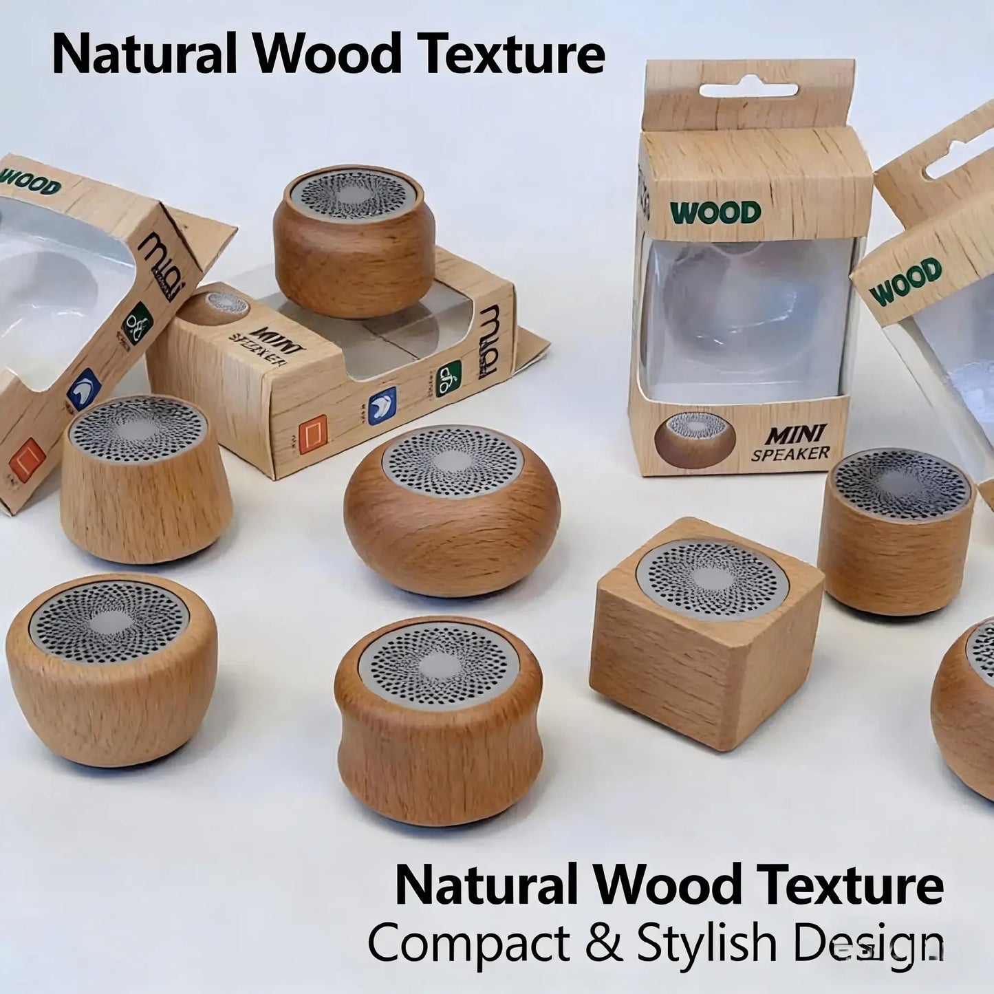 CY Mini Solid Wood Bluetooth Speaker Portable Wireless Retro Deep Bass Custom Logo Gift For Home Outdoor Travel Music Lovers