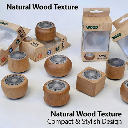 CY Mini Solid Wood Bluetooth Speaker Portable Wireless Retro Deep Bass Custom Logo Gift For Home Outdoor Travel Music Lovers