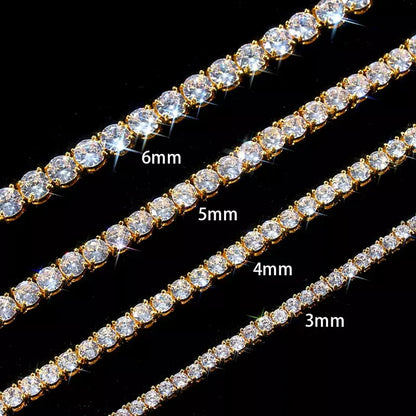 Drop Shipping Hip Hop Bling CZ Cubic Zirconia Iced Out Tennis Bracelet For Women 3/4/5/6mm Width 1Row Tennis Bracelet Men