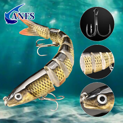 ANFS 5pcs Jointed Bait Fishing Lures Sinking Swimbait - Realistic Design Artificial Baits - Catch More Fish