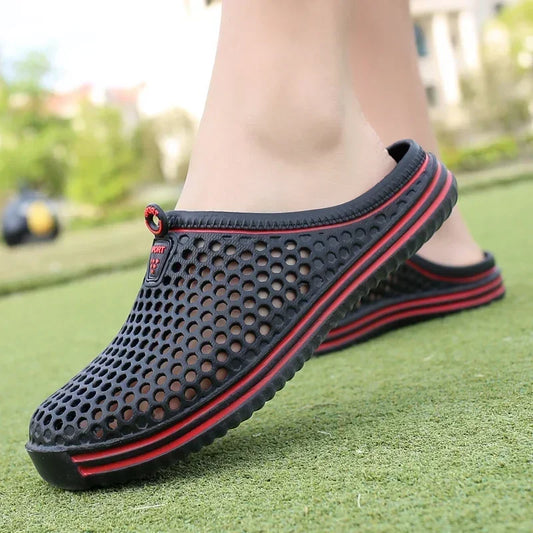 Men Shoes 2026 Beach Slippers Unisex Hollow Out Casual Women Beach Sandal Flip Flops Shoes Non-slip Size 36-45 Mens Slippers