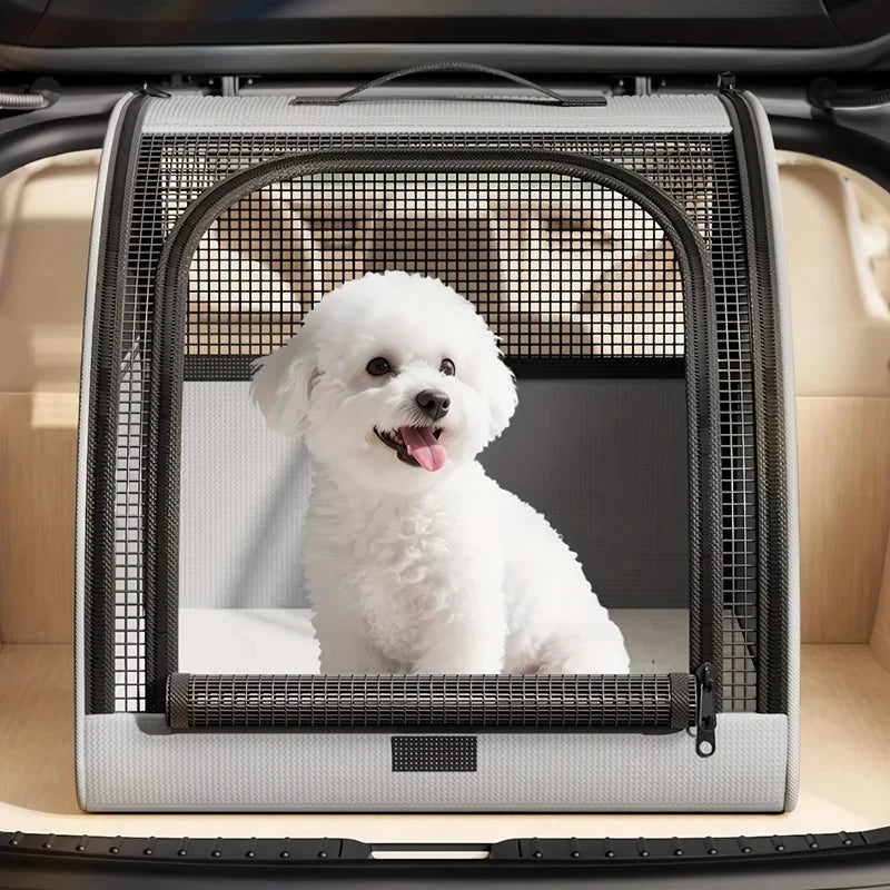 Foldable Pet Booster Seat Car Crate for Dog Portable Travel Cat Bed Carrier Bag with Mesh Window Pet Cushion for Car/Vet/Trip